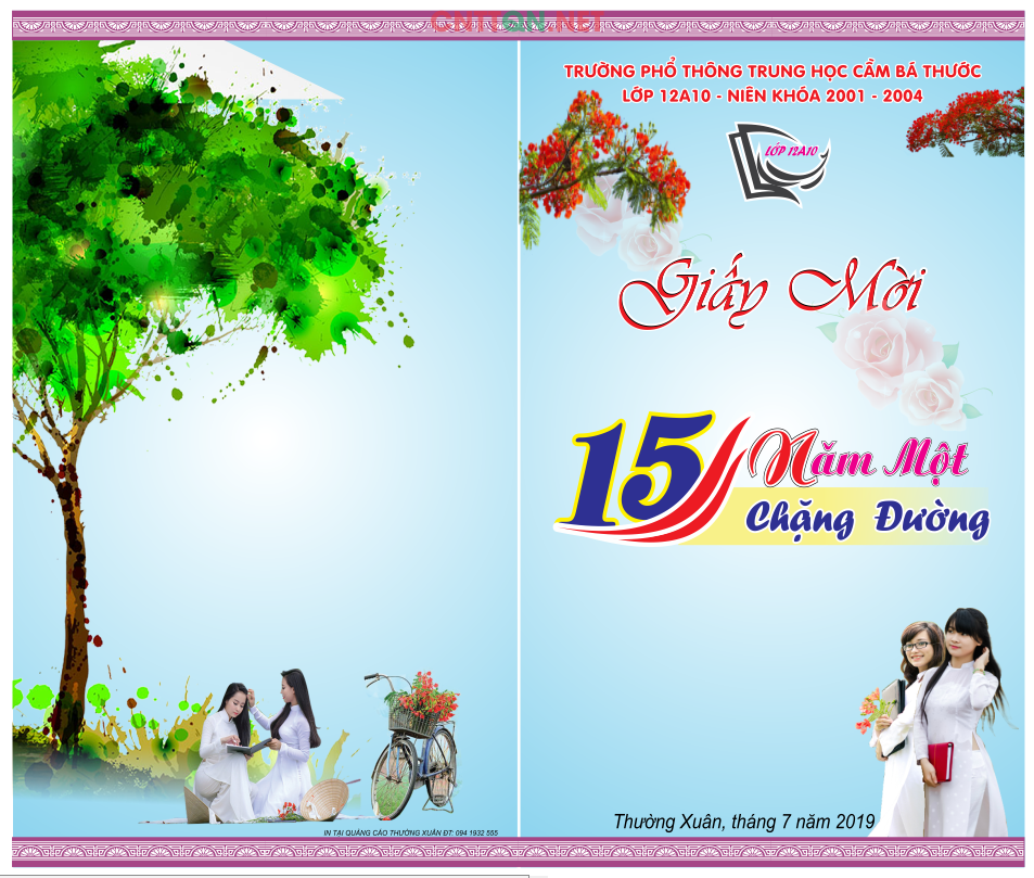 Giấy mời họp lớp 15 năm một chặng đường