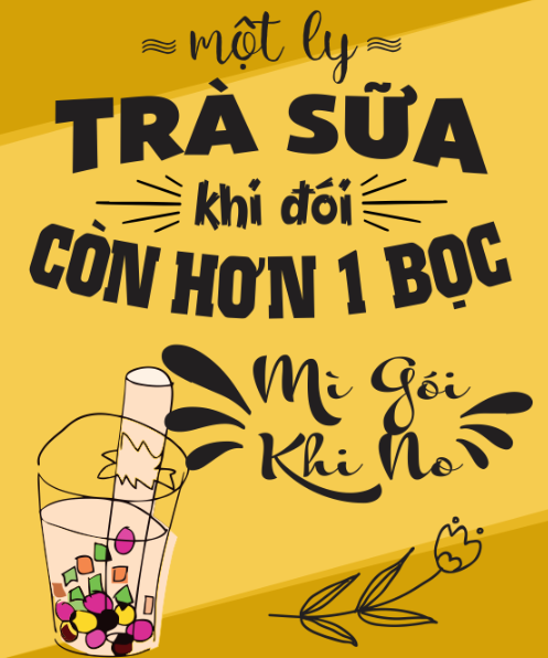 Một ly trà sữa khi đói còn hơn 1 bọc mì tôm