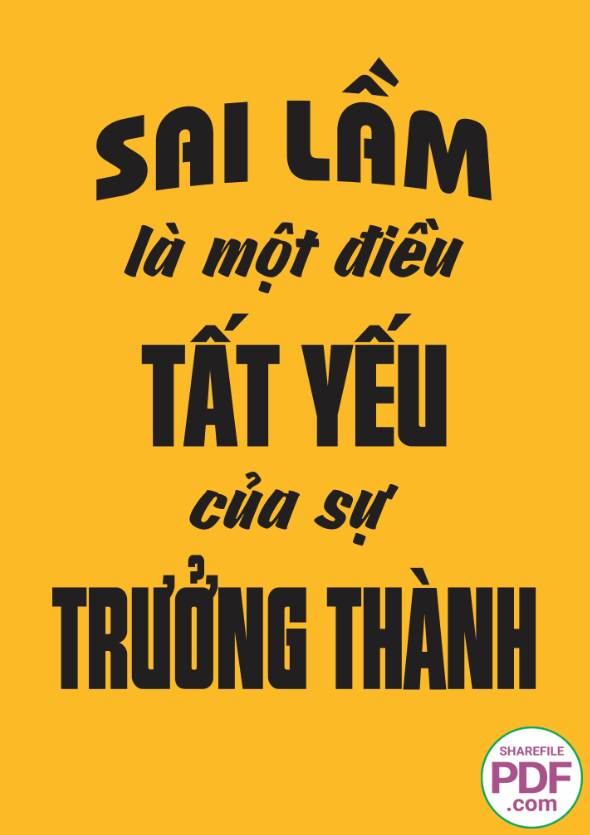 Sai lầm là một điều tất yếu của sự trưởng thành