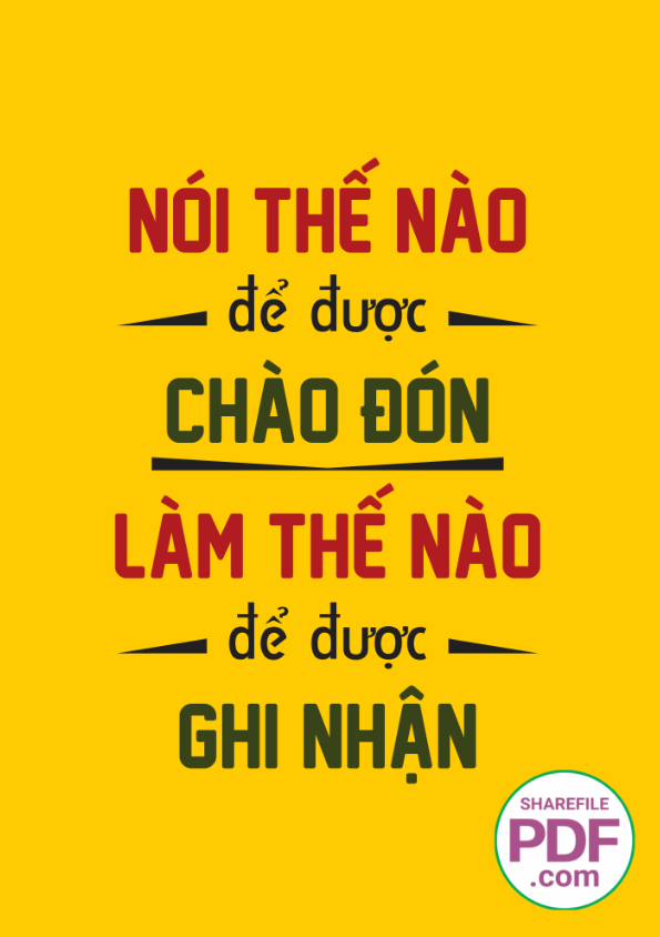 Nói thế nào để được chào đón - làm thế nào để được ghi nhận