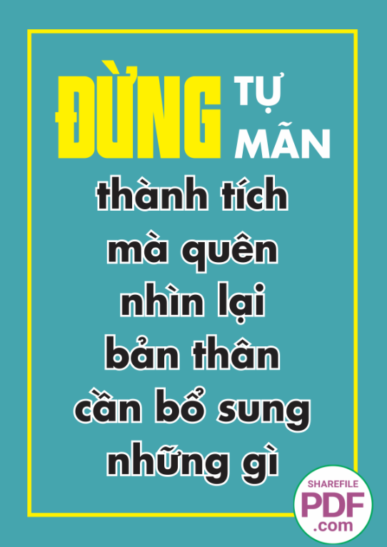 Nhìn lại bản thân cần bổ sung những gì