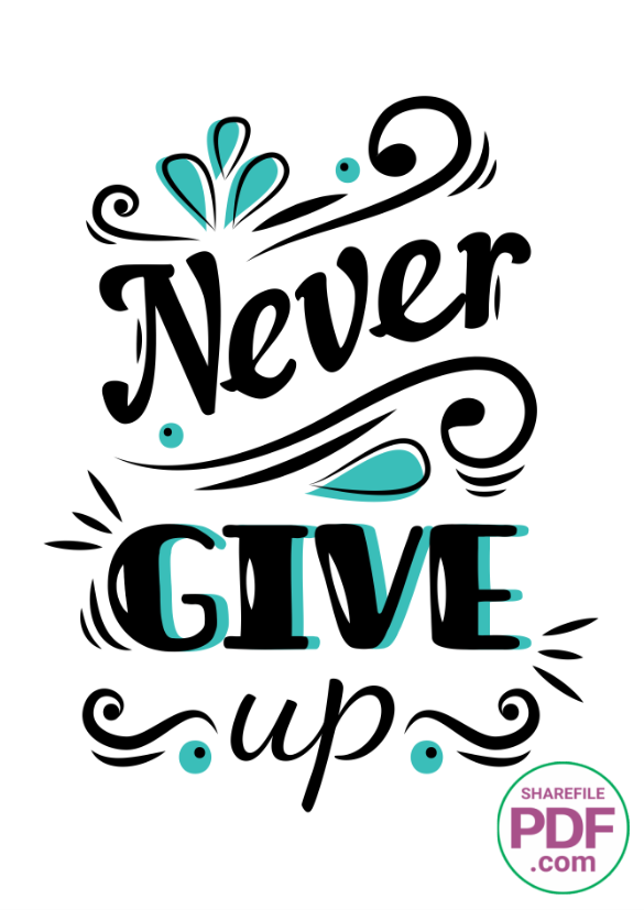 Tranh động lực treo tường Never give up
