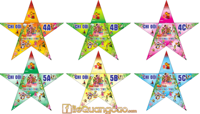 Ngôi sao trung thu 2019 các màu sắc 