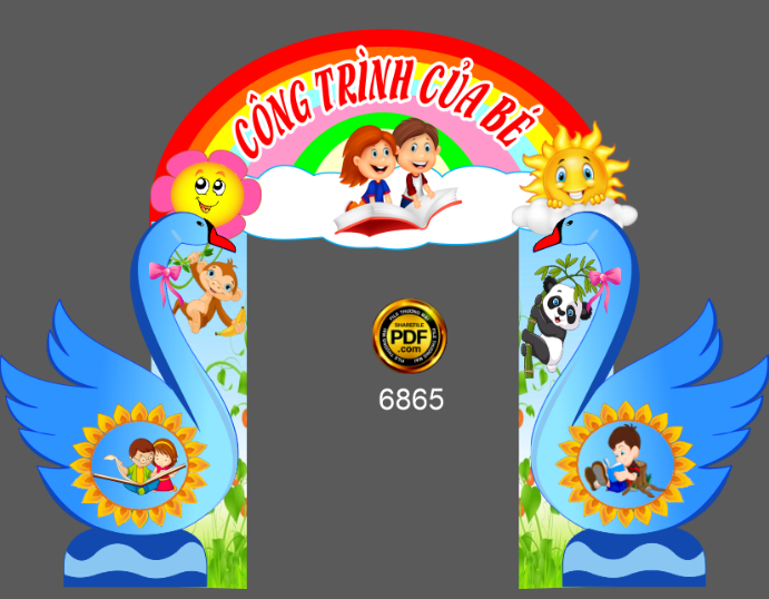 Mẫu cổng khu công trình của bé trường mầm non