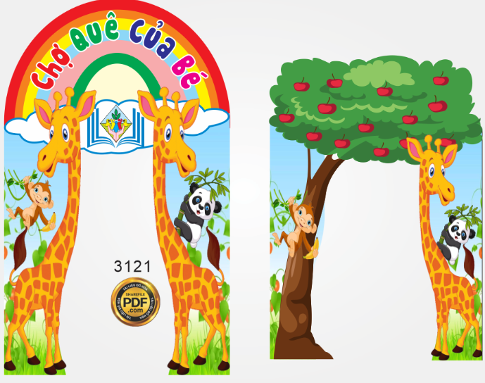 cổng chợ quê của bé trường mầm non