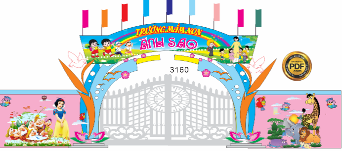 cổng trường mầm non Ánh Sao