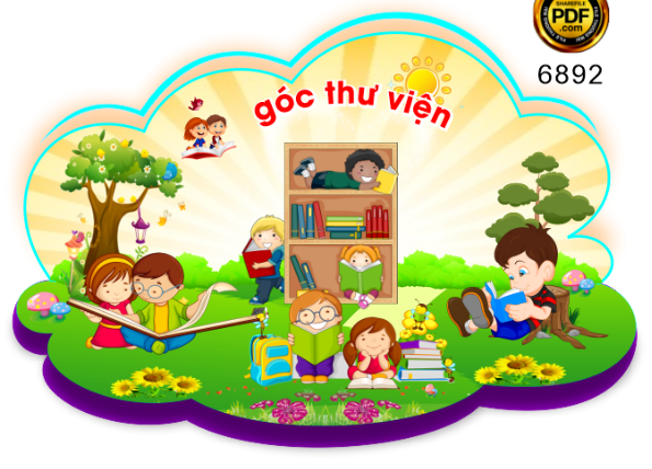 Góc Thư Viện trang trí trường mầm non