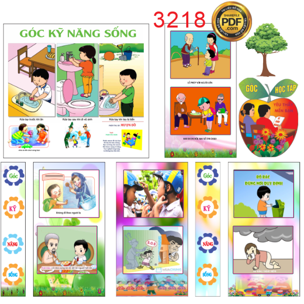 Góc kĩ năng sống cho trẻ trường mầm non 