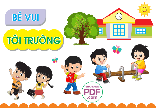 Trang trí phòng học - Bé vui tới trường