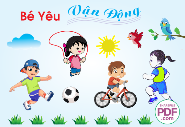Trang trí phòng học - Bé yêu vận động