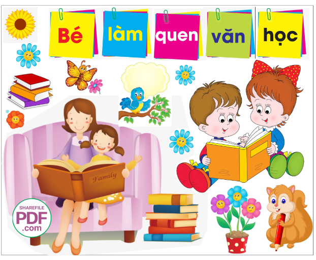 Trang trí phòng học - Bé làm quen văn học #3