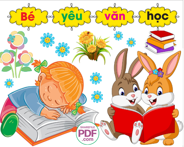 Trang trí phòng học - file bé yêu văn học #4