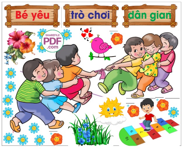 Trang trí phòng học - Bé yêu trò chơi dân gian #2