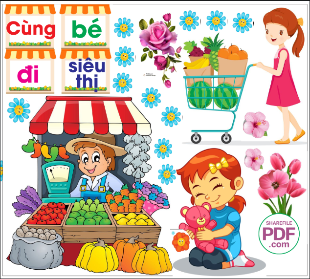Trang trí phòng học - cùng bé đi siêu thị