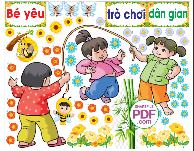Trang trí phòng học - bé yêu trò chơi dân gian #3