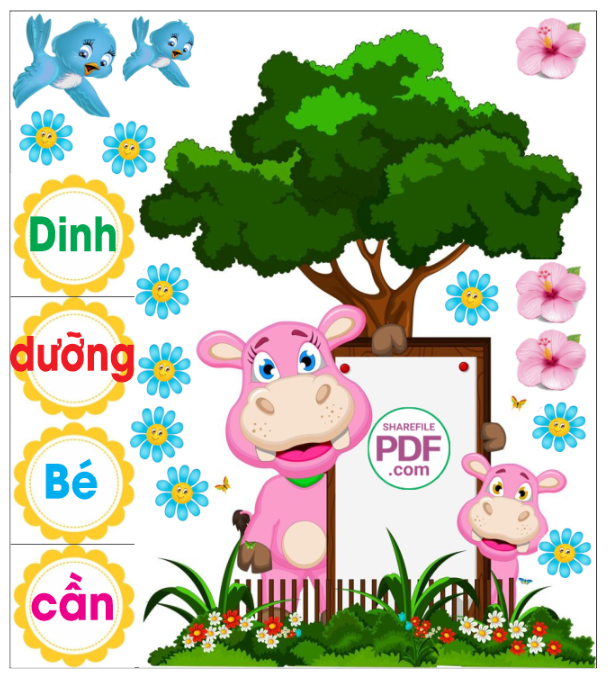 Trang trí phòng học - Dinh dưỡng bé cần