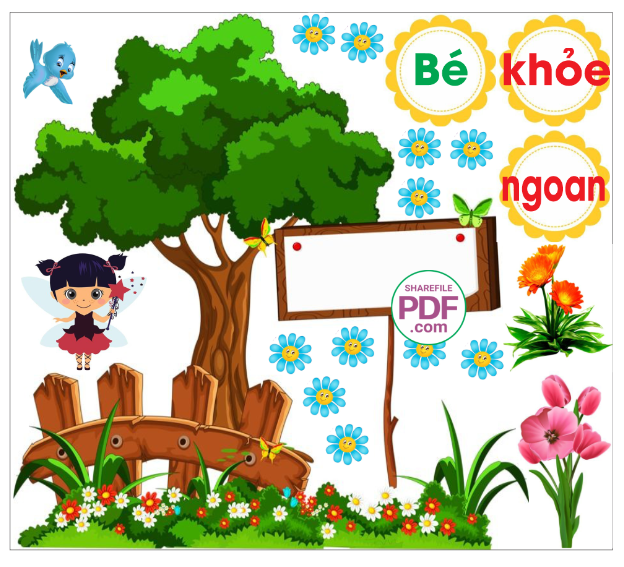 Trang trí phòng học - Bé khỏe ngoan