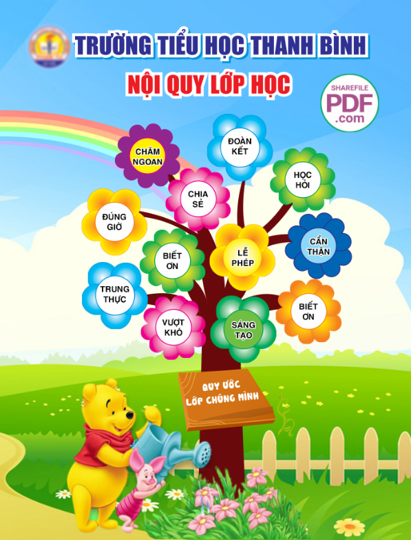 Nội quy lớp học trường tiểu học Thanh Bình