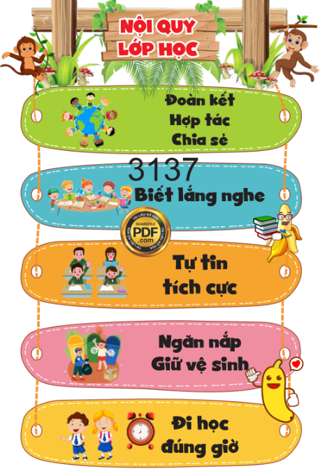 bảng Nội quy lớp học #13 trường mầm non