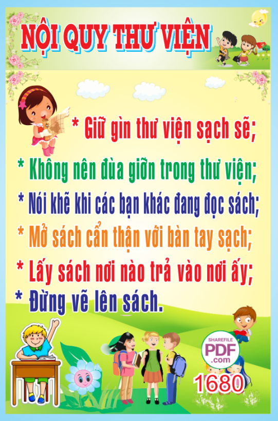 Bảng nội quy thư viện