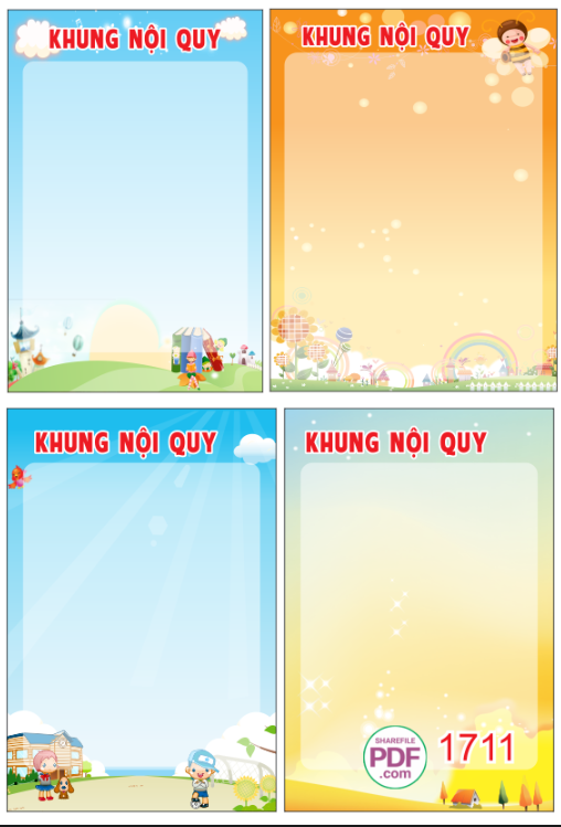 Bảng khung nội quy trong trường học
