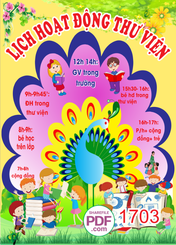 Bảng lịch hoạt động của thư viện