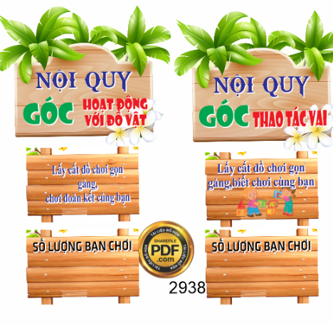 Market nội quy các góc trường mầm non