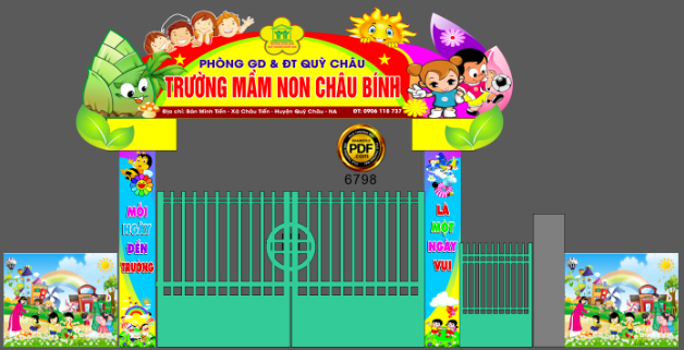 Cổng trường mầm non Châu Bính - Quỳ Châu