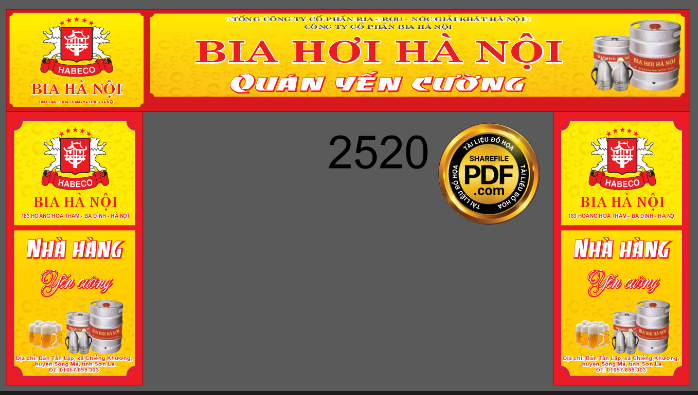 biển vẫy Bia hơi hà nội nhà hàng Yến Cường