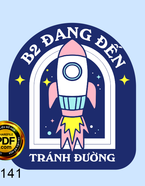  logo in áo 2B đang đến Tránh đường