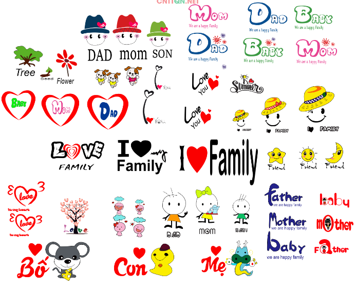 Mẫu áo thun gia đình miễn phí