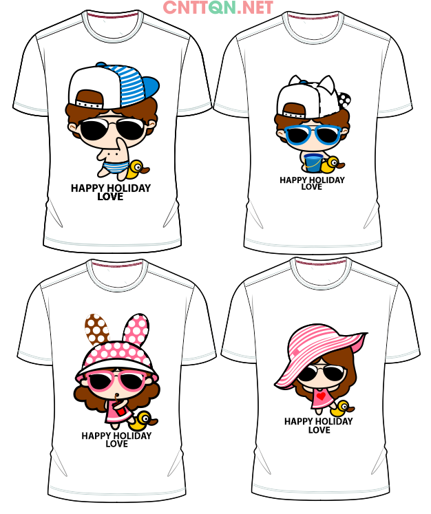 Mẫu áo thun Happy holiday love