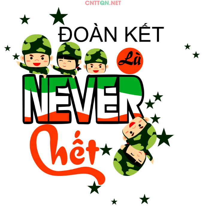 Mẫu in áo thun Đoàn kết là Never Chết