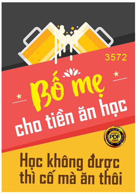 Poster quán bia bố mẹ cho tiền ăn học...