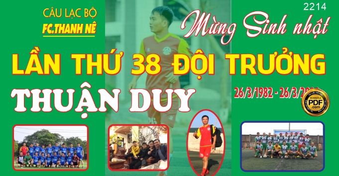 bóng đá mừng sinh nhật lần thứ 38 CLB FC. Thanh Nê