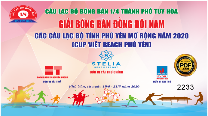 giải bóng bàn đồng đôi nam CLB tỉnh Phú Yên