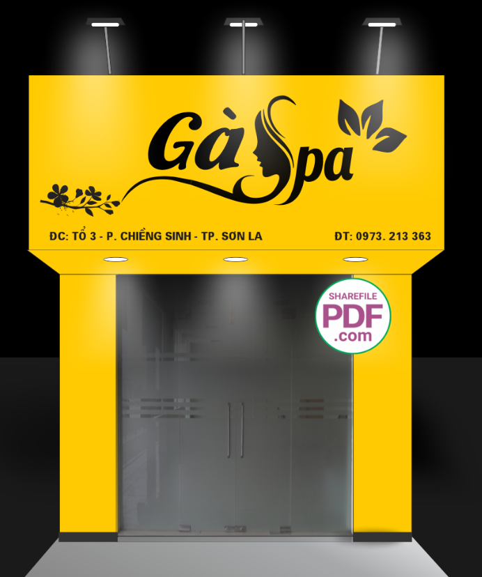 Biển cửa hàng Gà Spa