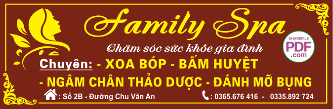 Biển Family Spa - chăm sóc sức khỏe gia đình