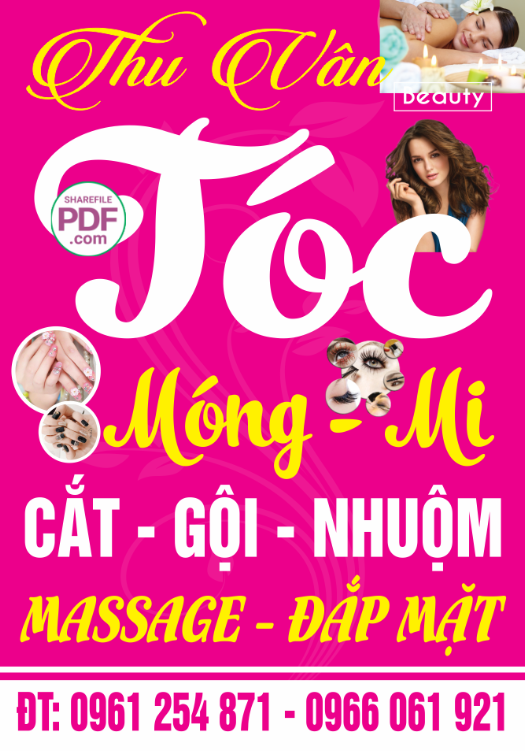 Biển Thu Vân tóc - móng mi cắt gội