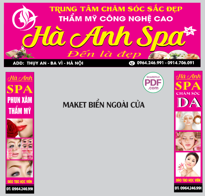 Biển chăm sóc sắc đẹp Hà Anh Spa