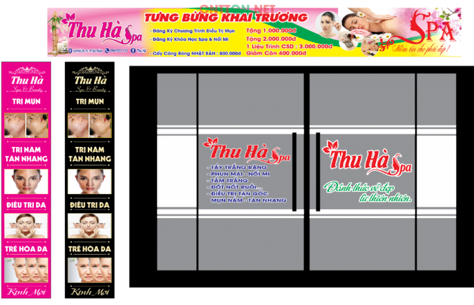 Market bảng hiệu trang trí Spa Thu Hà
