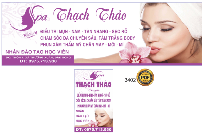 bảng biển Spa Thạch Thảo - điều trị mun