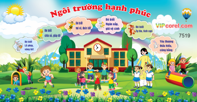 Tranh tường Ngôi trường hạnh phúc 