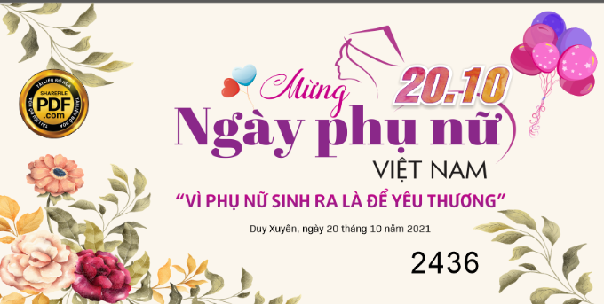 kỷ niệm Vì phụ nữ sinh ra là để yêu thương ngày 20.10