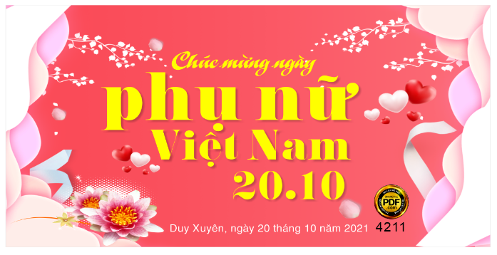 Phông chúc mừng ngày phụ nữ 20/10 Duy Xuyên