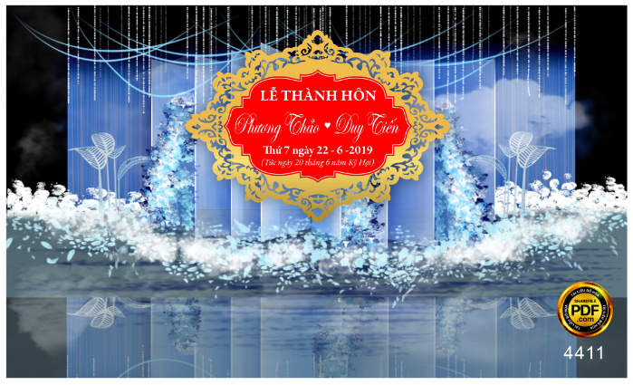 Phông đám cưới bảng tên Wedding