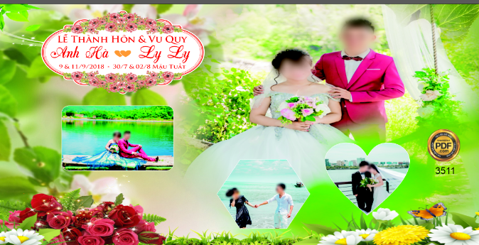 Backdrop chụp ảnh cưới Lễ Thành Hôn Anh Hà 