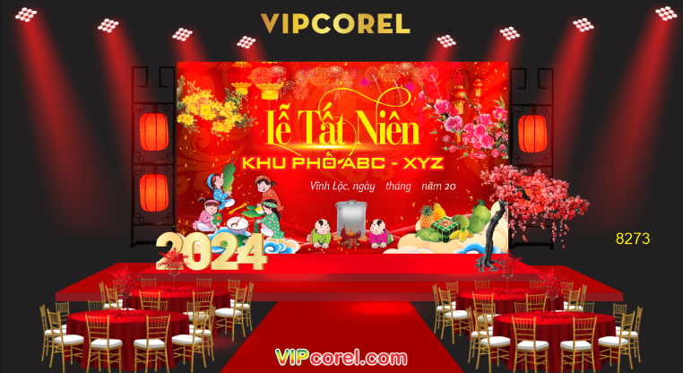Backdrop sân khấu lễ tất niên 2024 #3