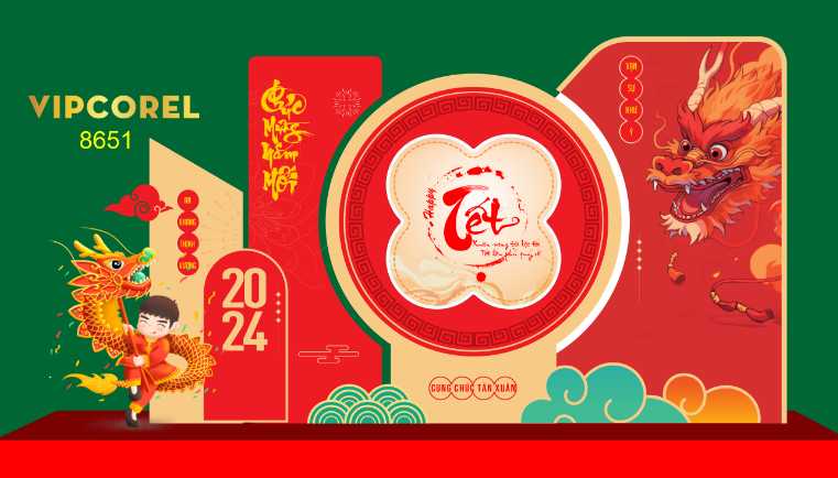  decor khu chụp ảnh tết 2024 #7