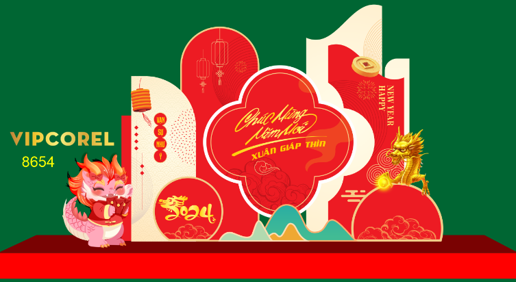Mô hình decor khu chụp ảnh tết 2024 #11